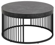 Veyla ribbed black coffee table
