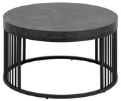 Veyla ribbed black coffee table
