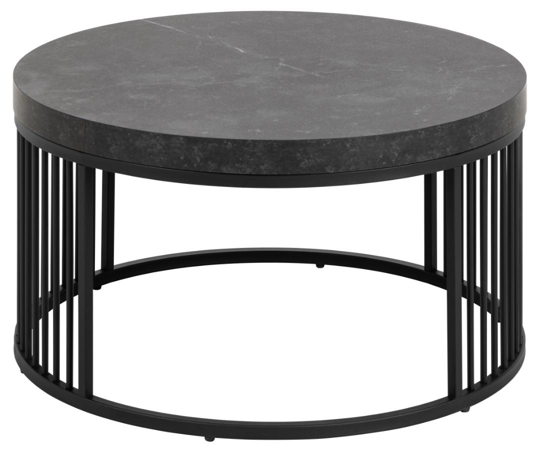 Veyla ribbed black coffee table