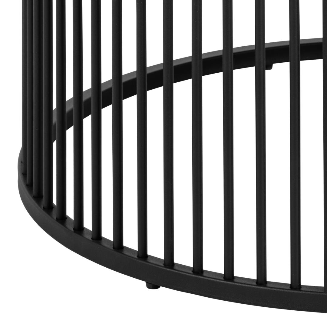 Veyla ribbed black coffee table