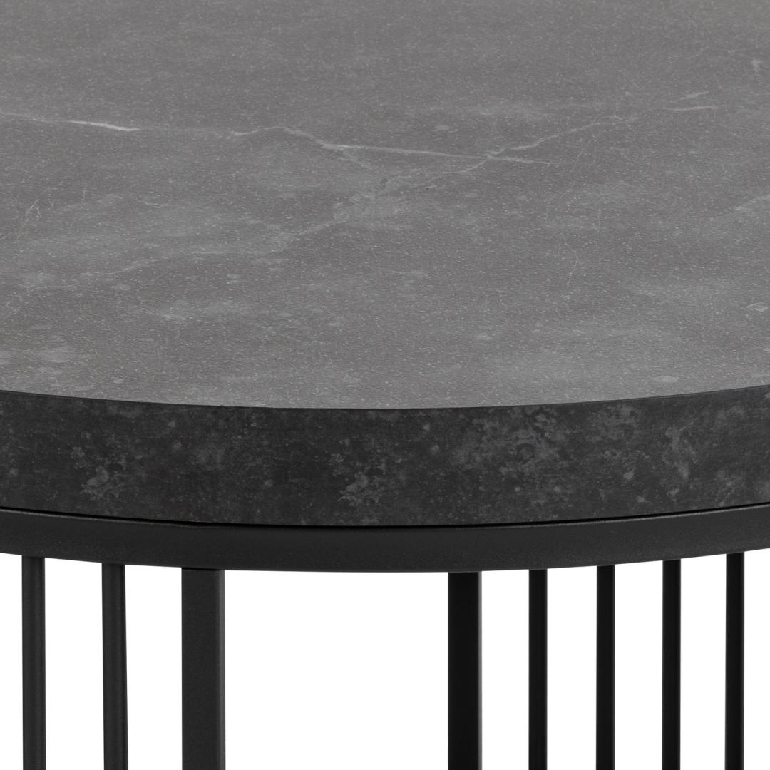 Veyla ribbed black coffee table