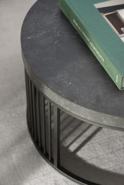 Veyla ribbed black coffee table