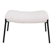 Glasgow Footrest - Footrest, artificial lambskin, white, black legs HN1090