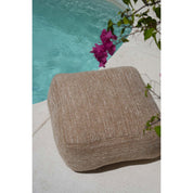 Comfortabele beige katoenen poef