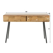 Torven naturel massief acaciahouten consoletafel met 2 laden