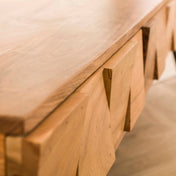 Torven naturel massief acaciahouten consoletafel met 2 laden