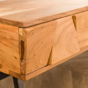 Torven naturel massief acaciahouten consoletafel met 2 laden