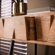 Torven naturel massief acaciahouten consoletafel met 2 laden