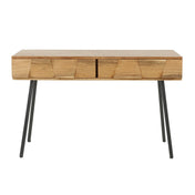 Torven naturel massief acaciahouten consoletafel met 2 laden