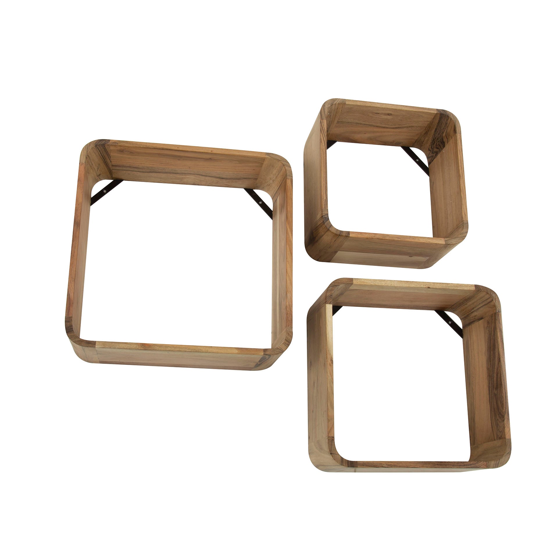 Boxaro natuurlijke massief acacia wandplank - set van 3