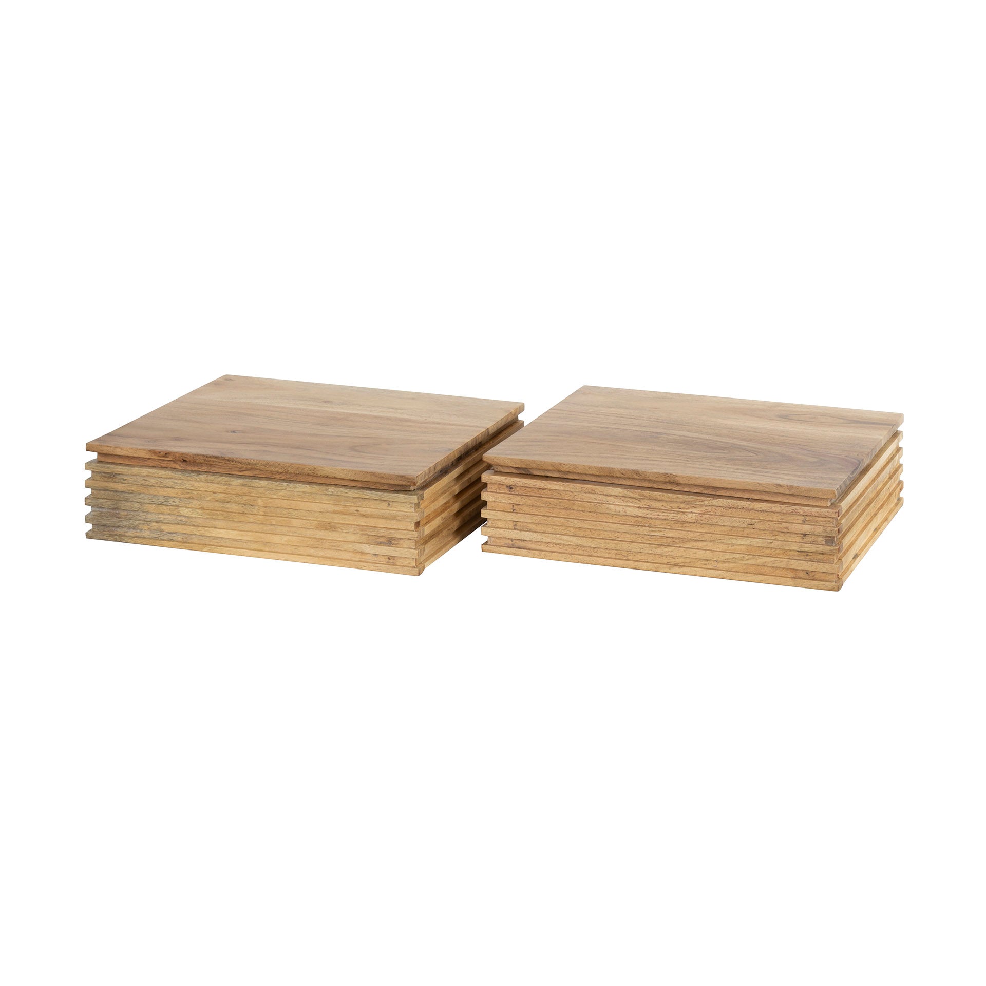 Layvero nachtkastje van natuurlijk acaciahout - XS set van 2