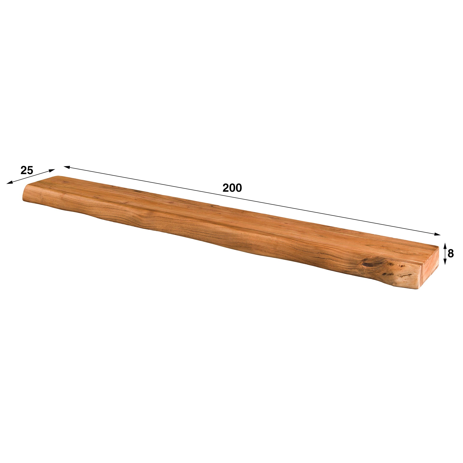 Trevaro massief acacia wandplank 200 cm