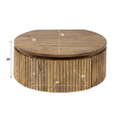 Lunaro zand mangohout nachtkastje - rond
