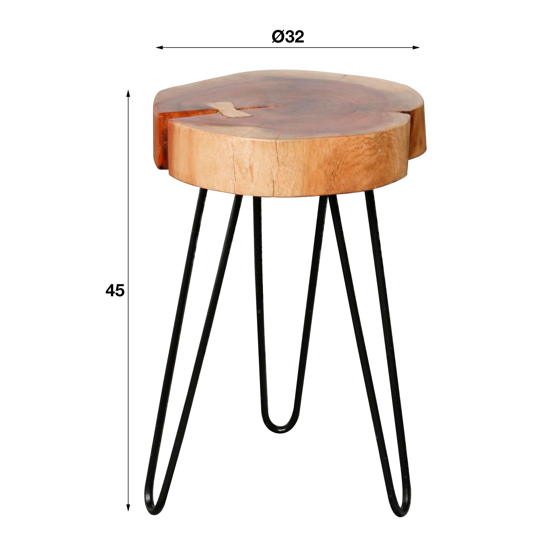 Torven natuurlijke salontafel van acaciahout (rond) - set van 2