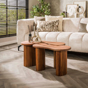 Fusaro salontafel van massief acaciahout - set van 2