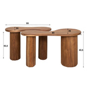 Fusaro salontafel van massief acaciahout - set van 2