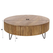 Wavera zand massief mango ronde salontafel
