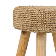 Kruk van teakhout en raffia