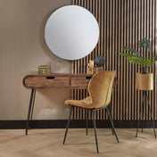Savira zacht zand massief mangohout sidetable met 2 lades