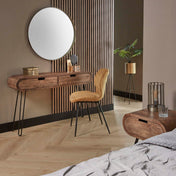 Savira zacht zand massief mangohout sidetable met 2 lades