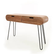 Savira zacht zand massief mangohout sidetable met 2 lades