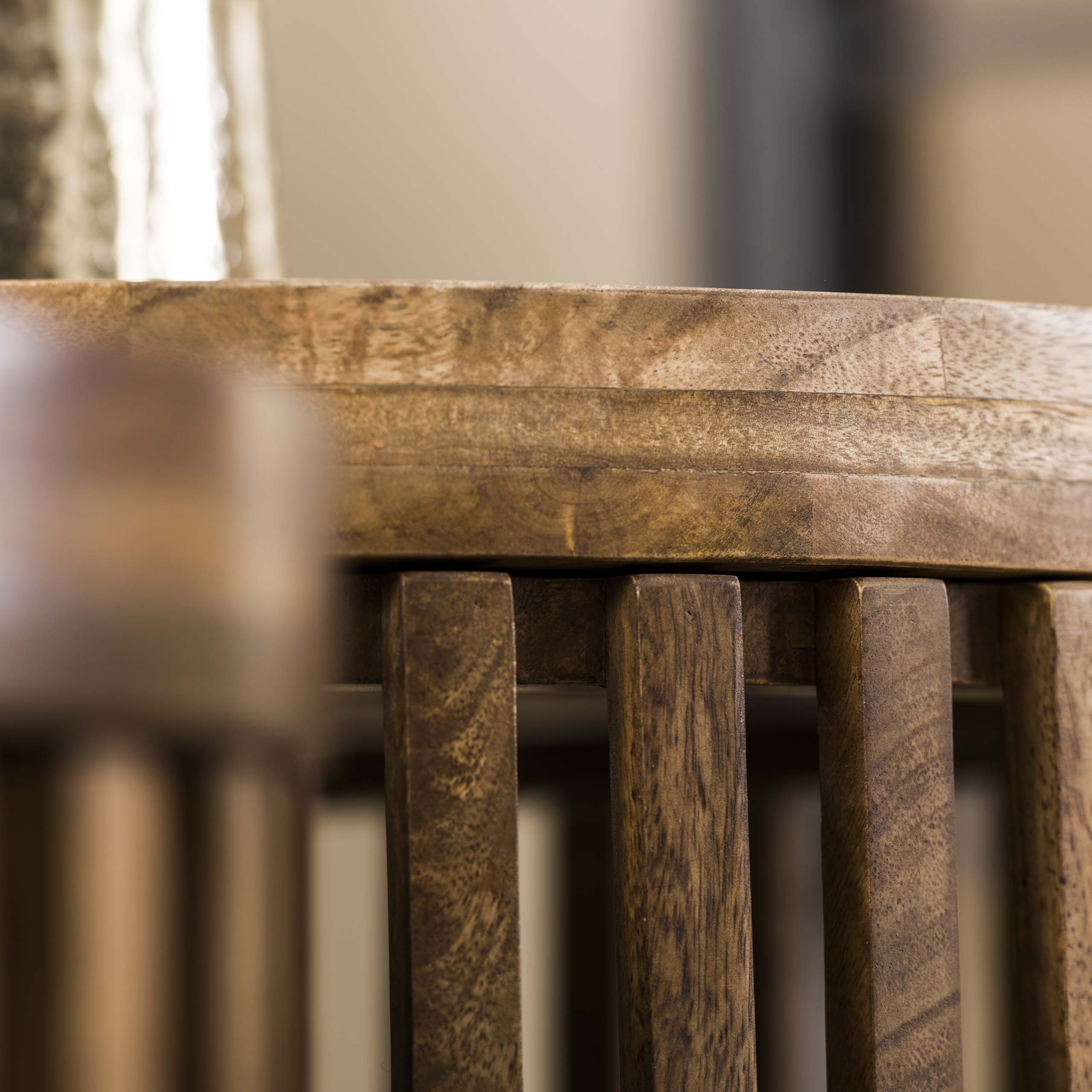 Trevano sand massief mangohouten salontafel - set van 2