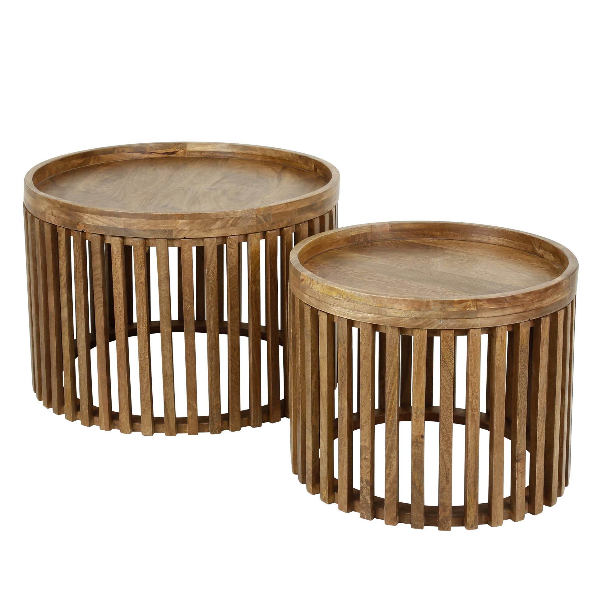 Trevano sand massief mangohouten salontafel - set van 2