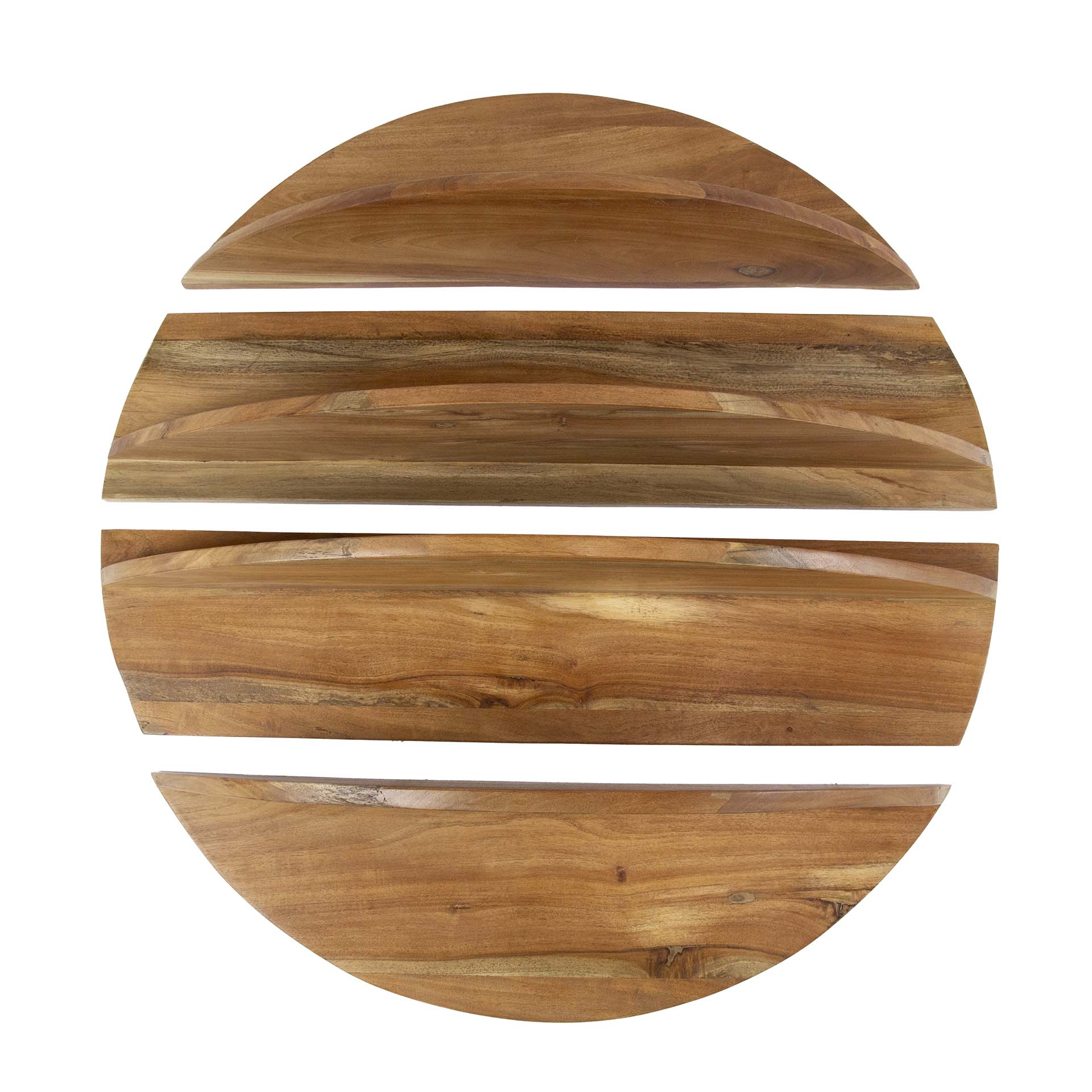 Navero natuur massief margosa ronde wandplank - set van 4