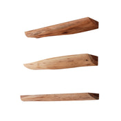 Alvero natuur massief acacia 60cm wandplank - set van 3
