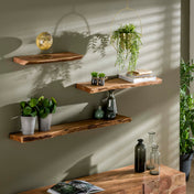 Alvero natuur massief acacia 90cm wandplank