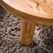Tripara zandkleurige massief mangohouten statief salontafel - set van 2