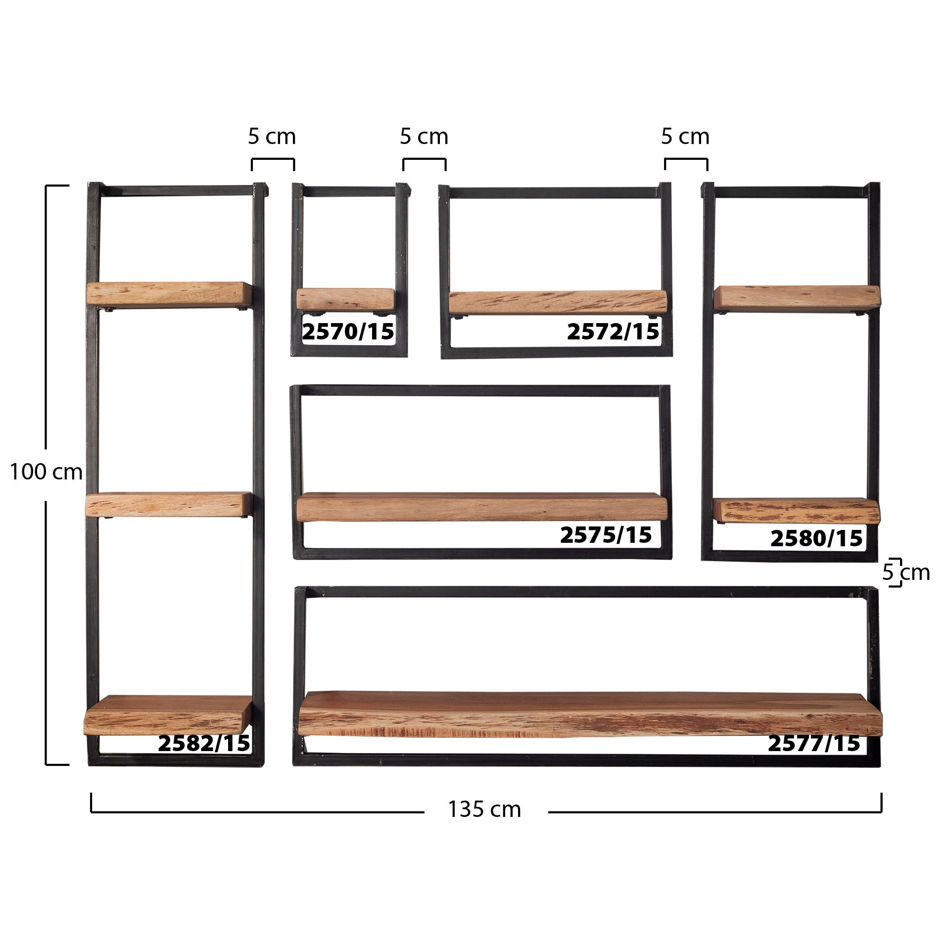 Alvero natuurlijke massieve acacia wandplank 20cm