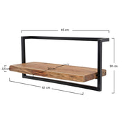 Alvero massief acacia wandplank 65 cm