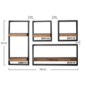 Alvero wandplank massief acacia frame 30x65cm