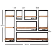 Alvero massief acacia wandplank 30x100cm