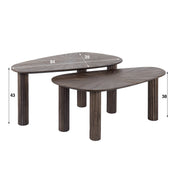 Mayora espresso massief teakhouten organische salontafel - set van 2