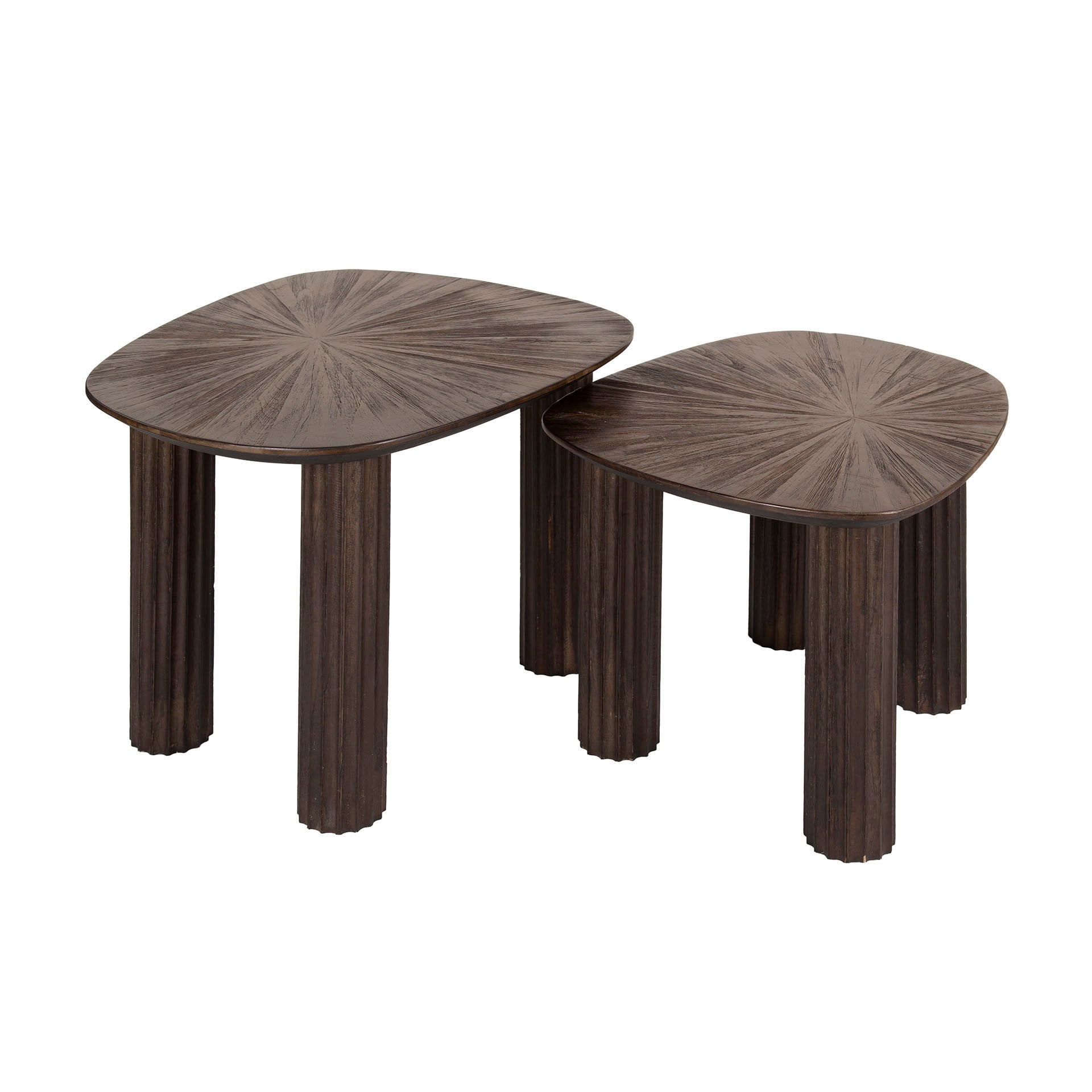 Salontafel Maya Teak rechthoekig set van 2 / Massief teakhout espresso