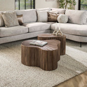 Salontafel Maya Teak klaver set van 2 / Massief teakhout espresso