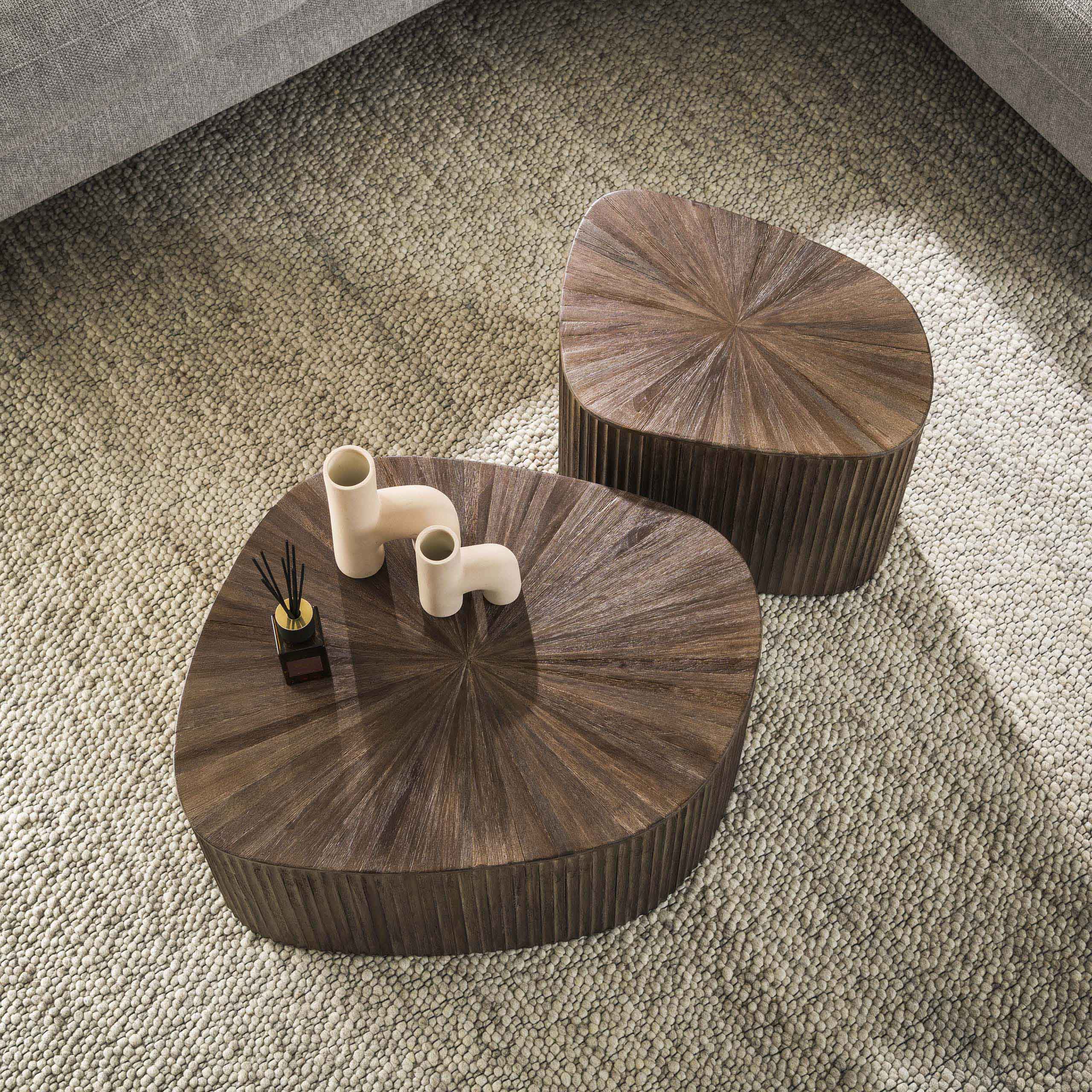Salontafel Maya Teak rechthoekig set van 2 / Massief teakhout espresso