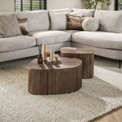 Salontafel Maya Teak rechthoekig set van 2 / Massief teakhout espresso