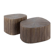Salontafel Maya Teak rechthoekig set van 2 / Massief teakhout espresso