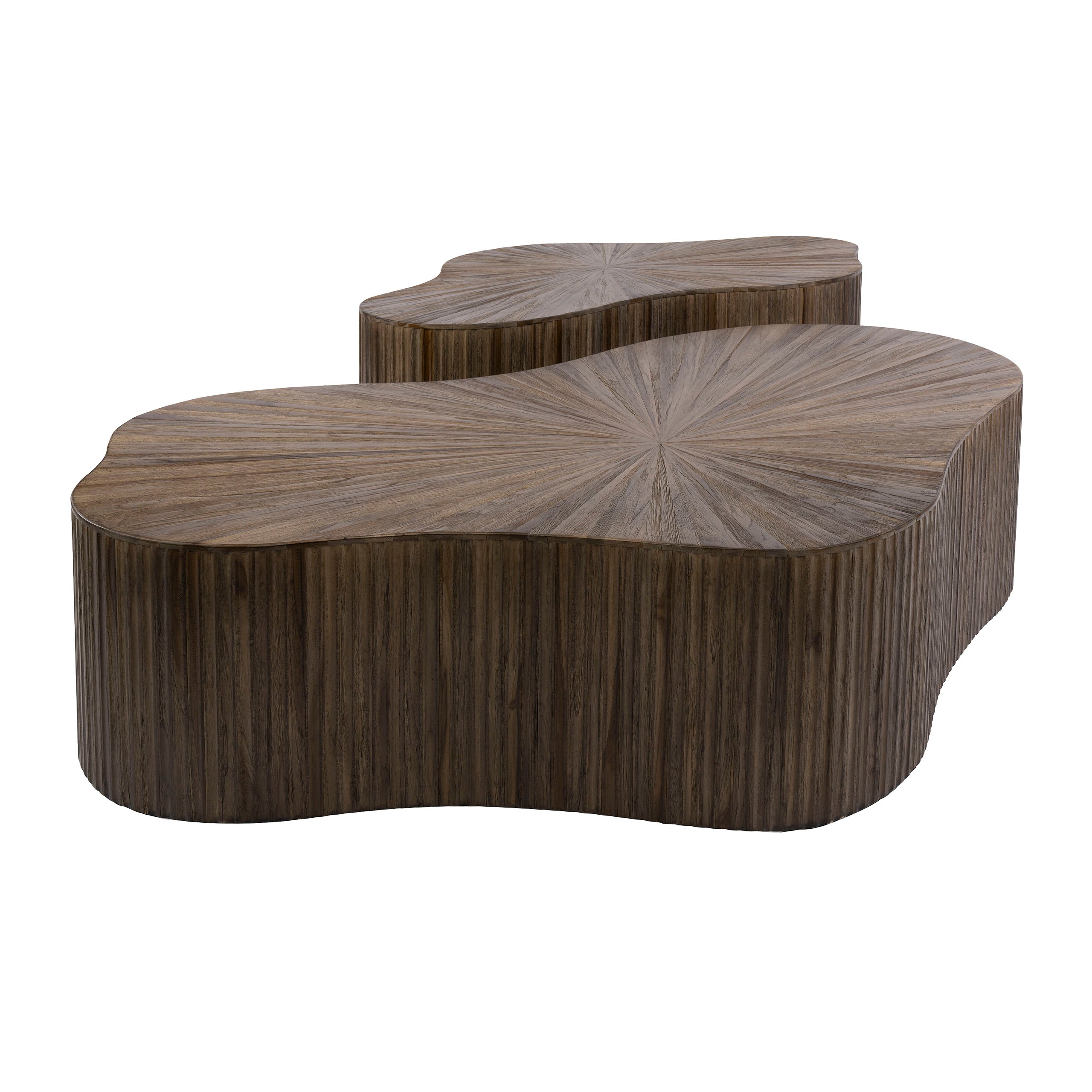 Salontafel Maya Teak XL klaver set van 2 / Massief teakhout espresso