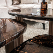 Elyra antiek koperen ronde salontafel