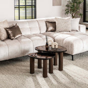 Elyra antiek koperen ronde salontafel