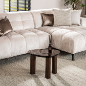 Elyra antiek koperen ronde salontafel