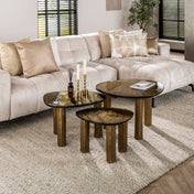 Elyra antiek goud ronde salontafel