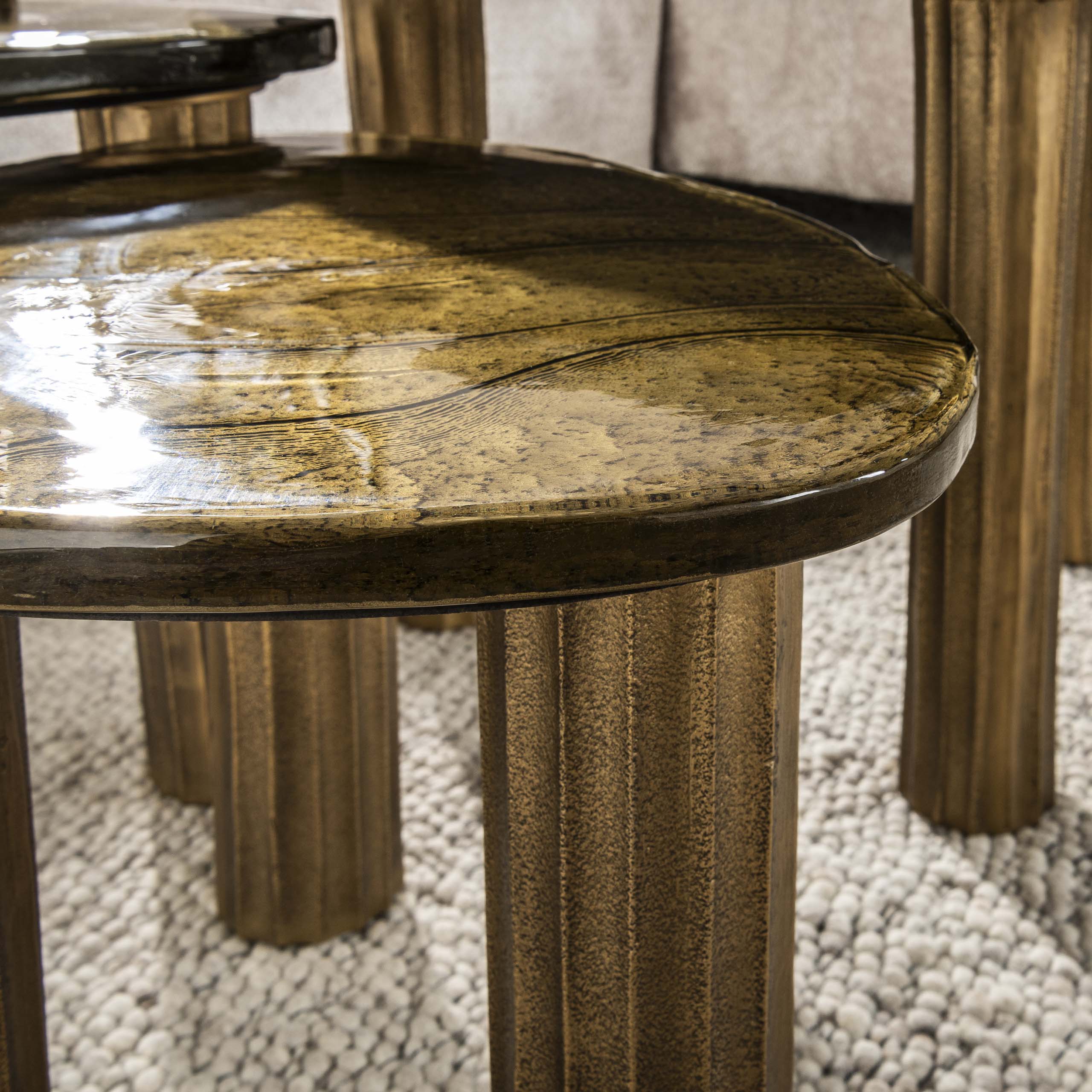 Elyra antiek goud ronde salontafel
