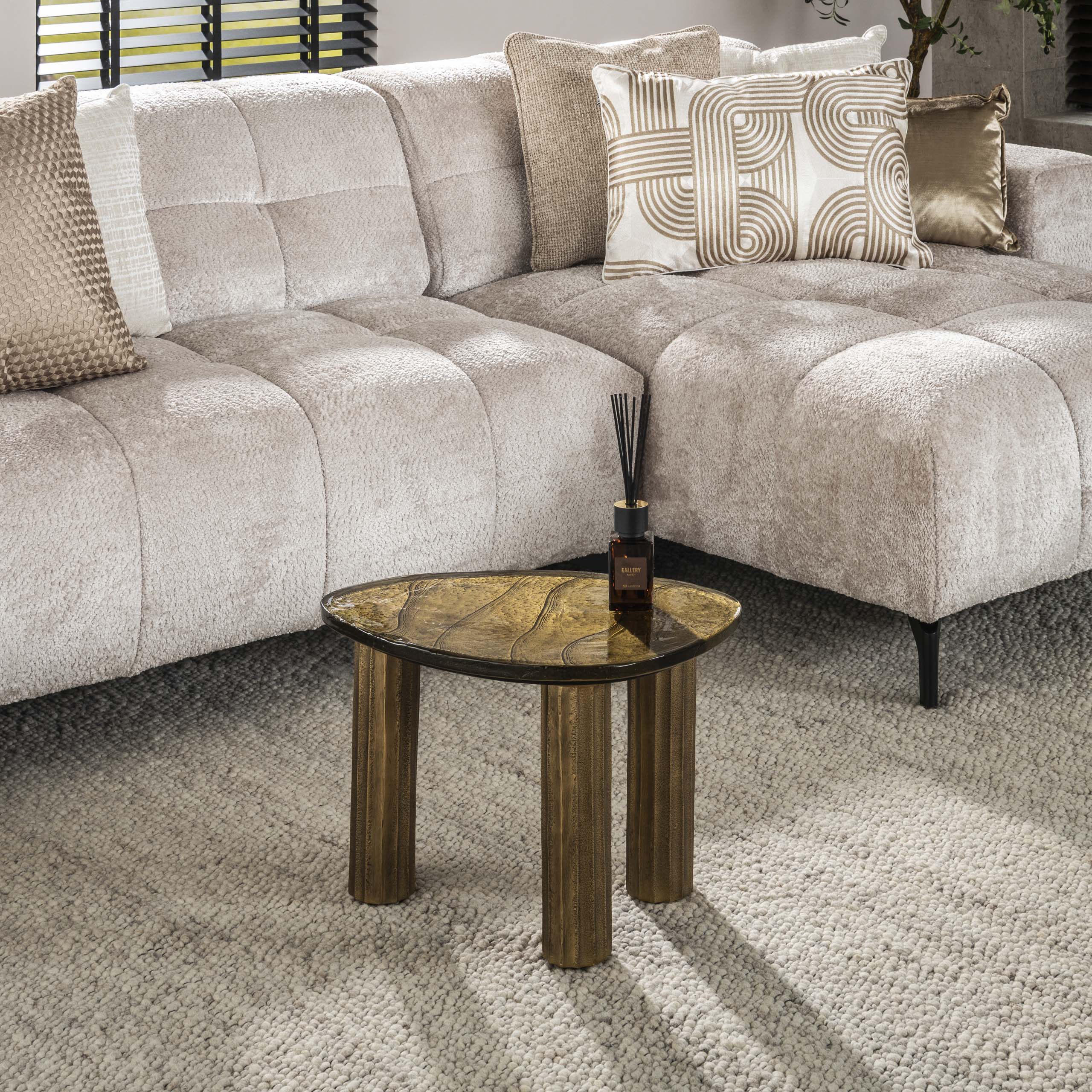 Elyra antiek goud ronde salontafel