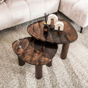 Elyra antiek koperen ronde salontafel