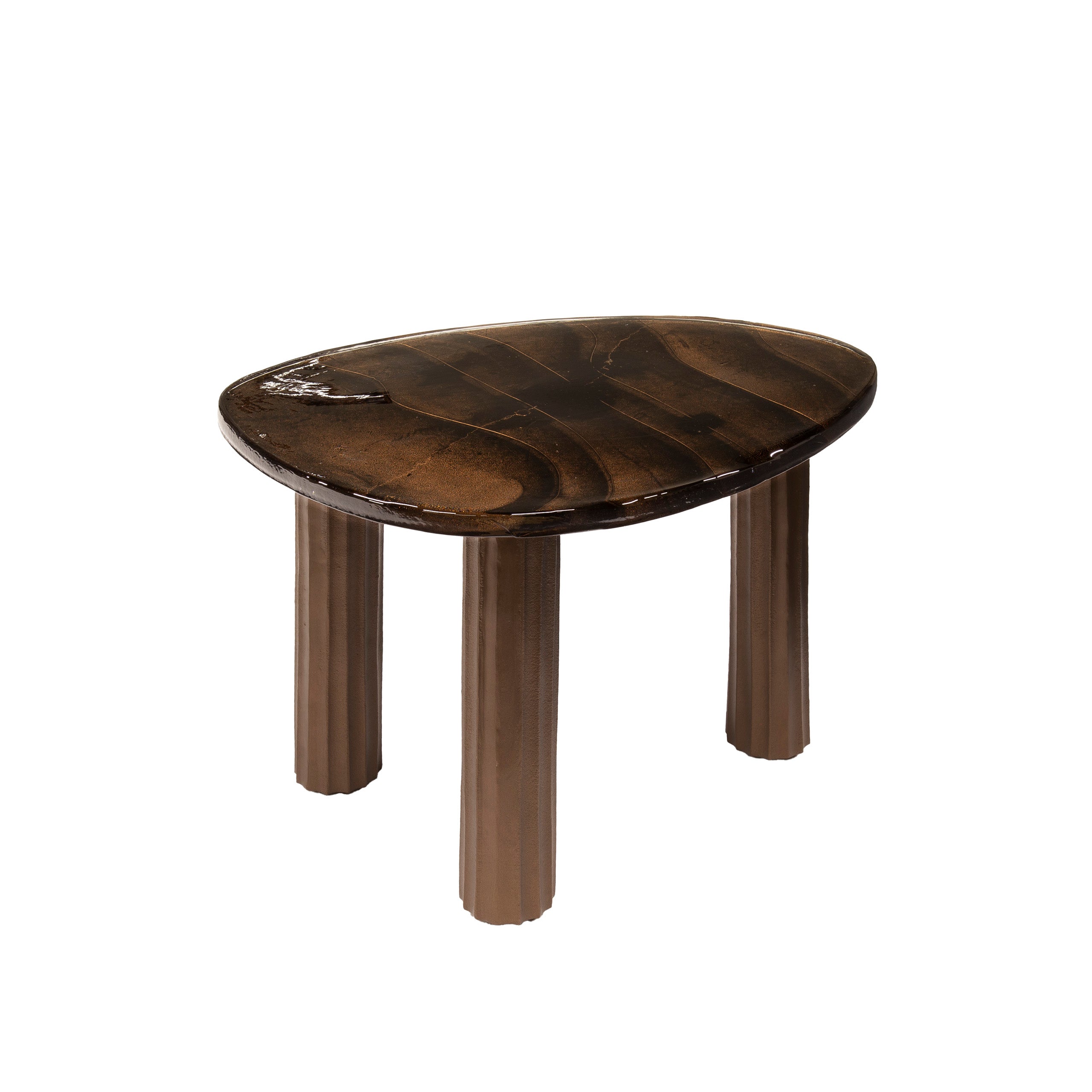 Elyra antiek koperen ronde salontafel
